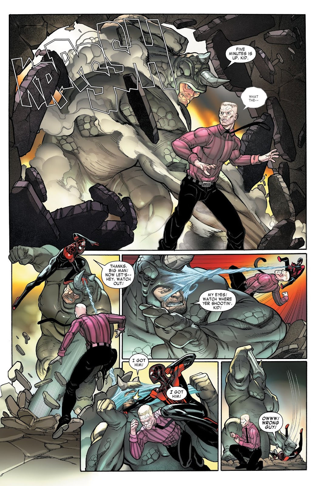 Wallpaper #_xlsDo8BtGB6xQ78Ill923 Spider Man Miles Morales and the Rhino vs Tombstone Comicnewbies