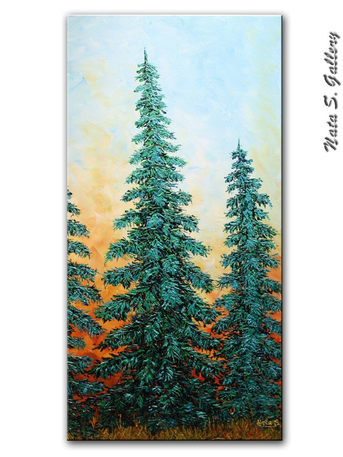 Wallpaper #BGdQC5MBSpphPi3-qtkV0 Modern Pine Tree Painting Abstract Contemporary by Natasgallery