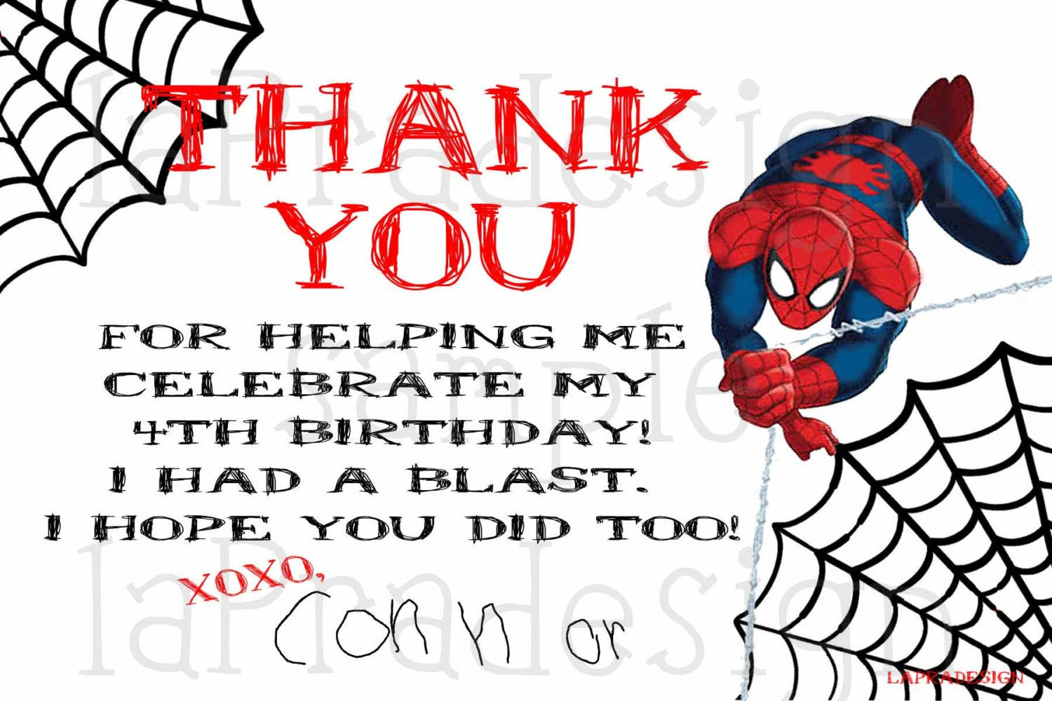 Wallpaper #IRlwOo8BtGB6xQ78k62927 Spiderman Birthday Party Thank You Card You Print