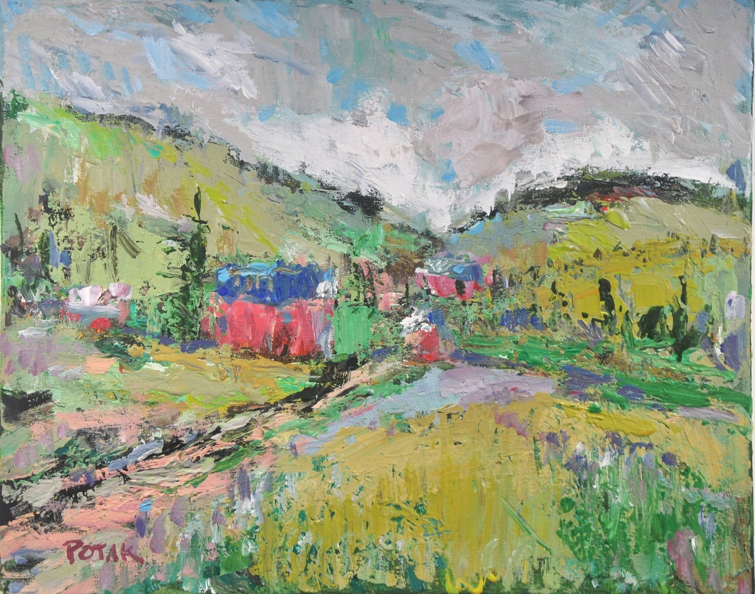 Wallpaper #SWeu7pIBSpphPi3-HV6n78 Original Abstract Expressionist Landscape Painting on Canvas