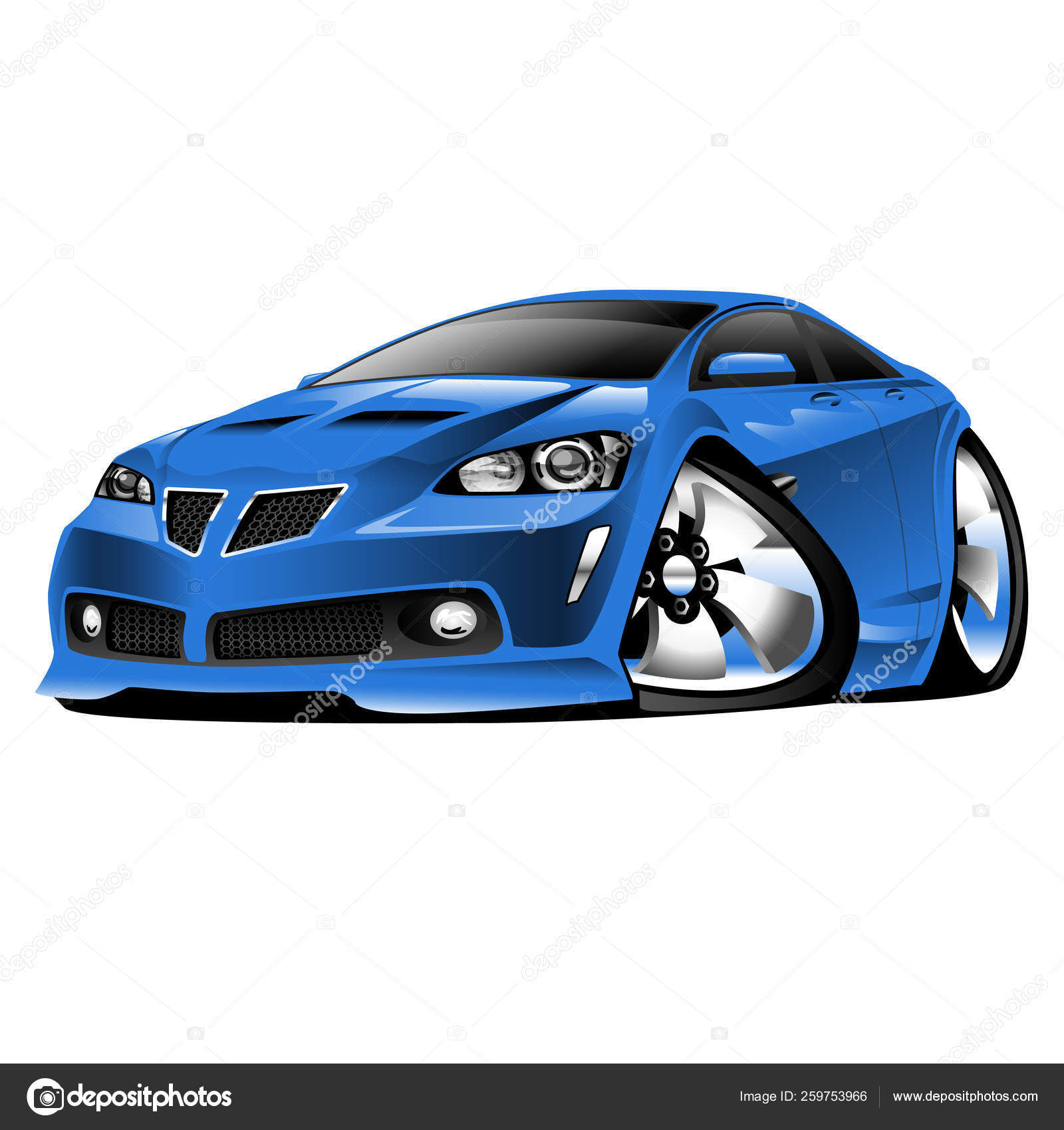 Wallpaper #UEABMJMBJhL2WPbawr9e388 Hot American Muscle Car Cartoon Blue Lots Chrome Aggressive Stance