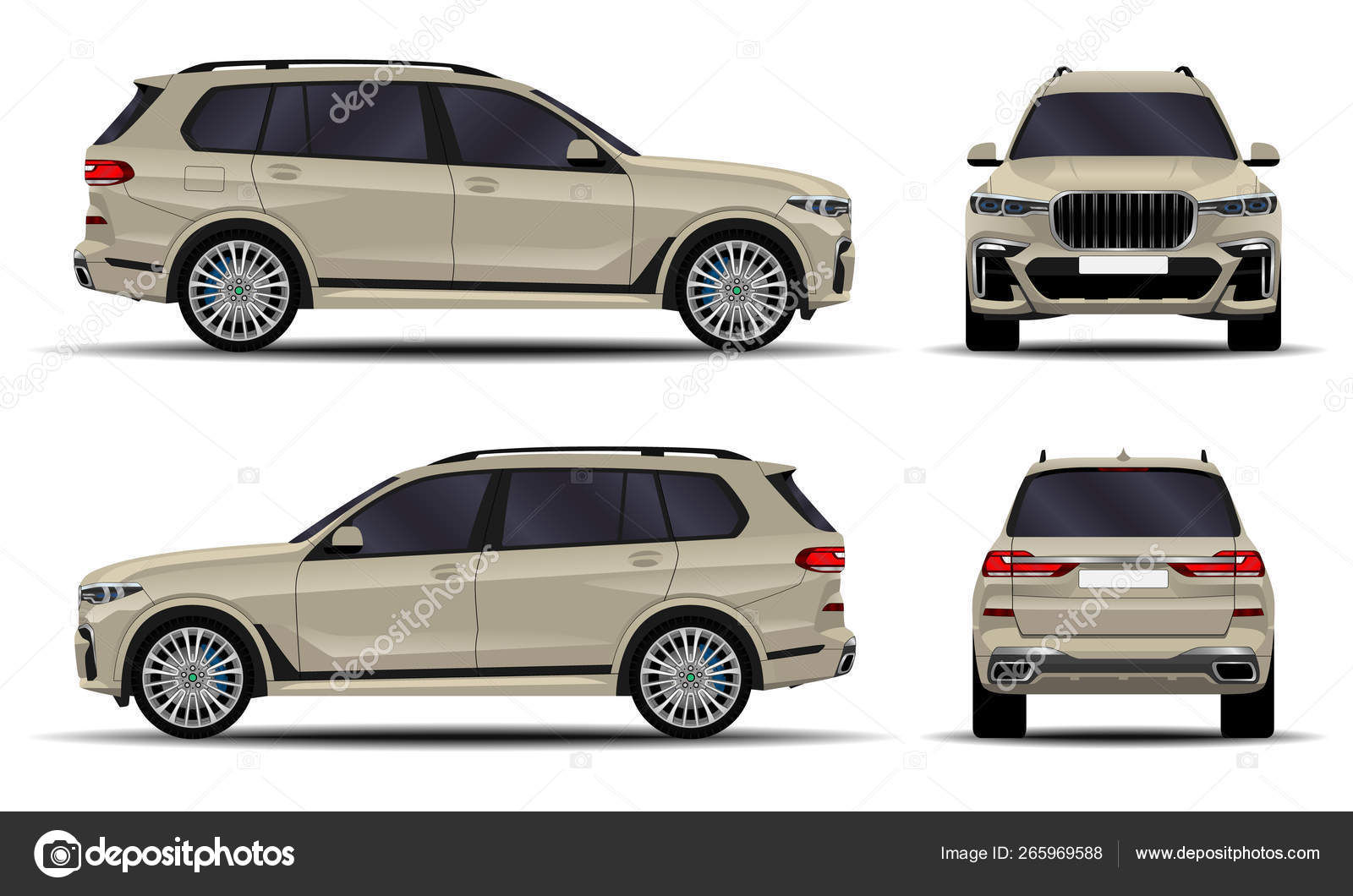 Wallpaper #kWidIpMBSpphPi3-uDN434 Realistic SUV Car Front View Side View Back View Stock Vector Image by