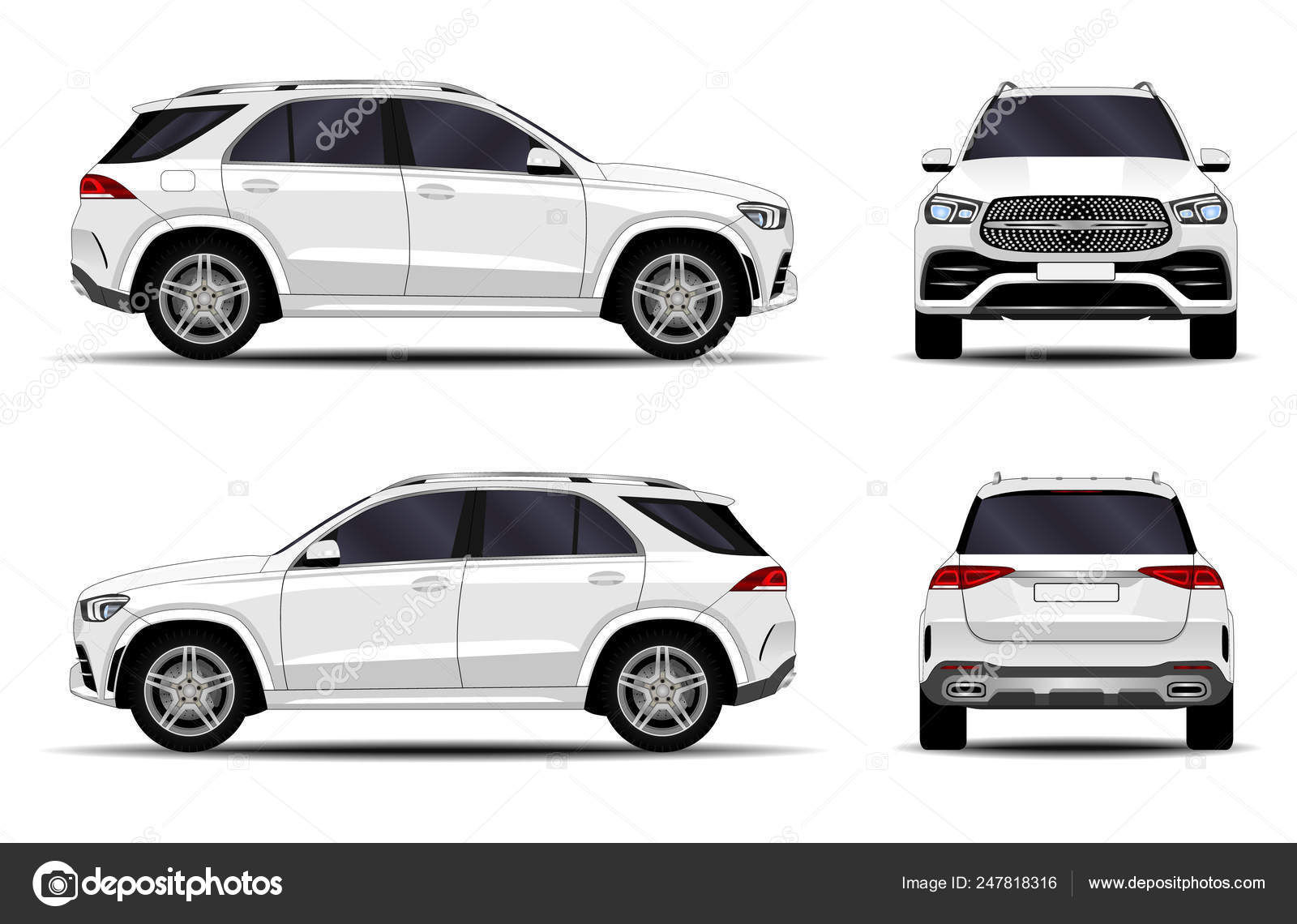 Wallpaper #VuoBU5MBlwTYPL18ogqa184 Carro SUV Realista Vista Frontal Vista Lateral Vista Traseira Vetor De