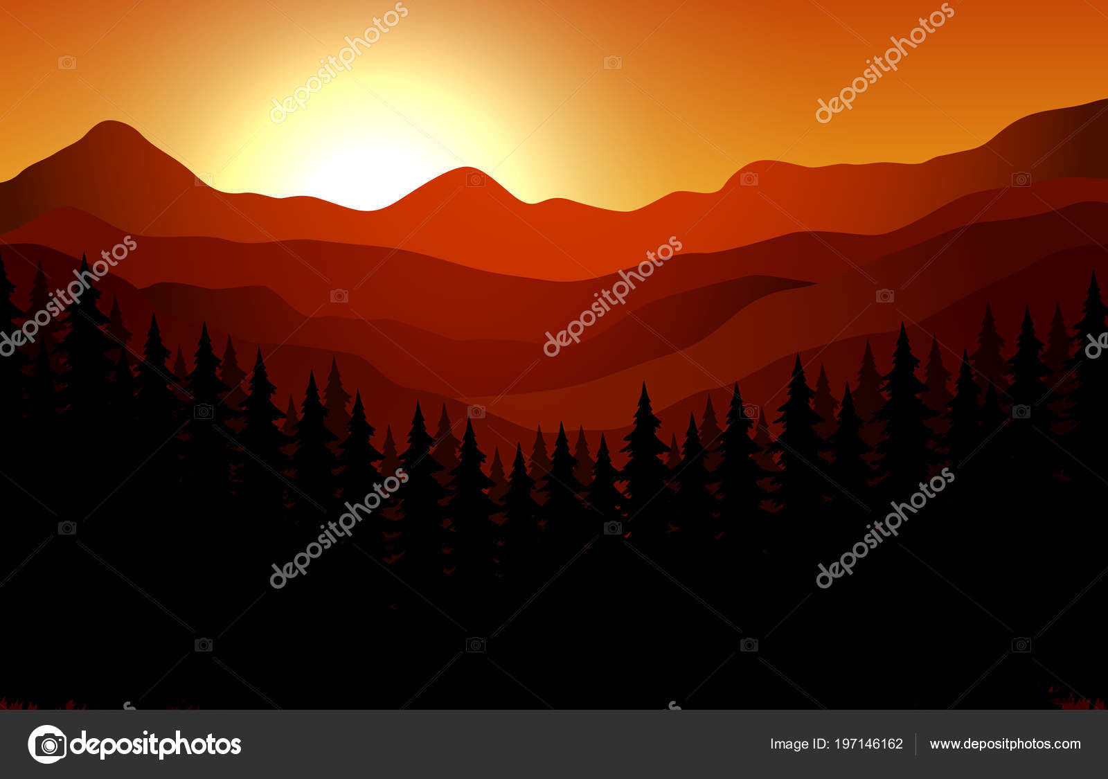 Wallpaper #gXfEJ5MB-pgBXx60hqcW379 Illustration Animals Silhouette Forest Stock Vector Image by Dualoro