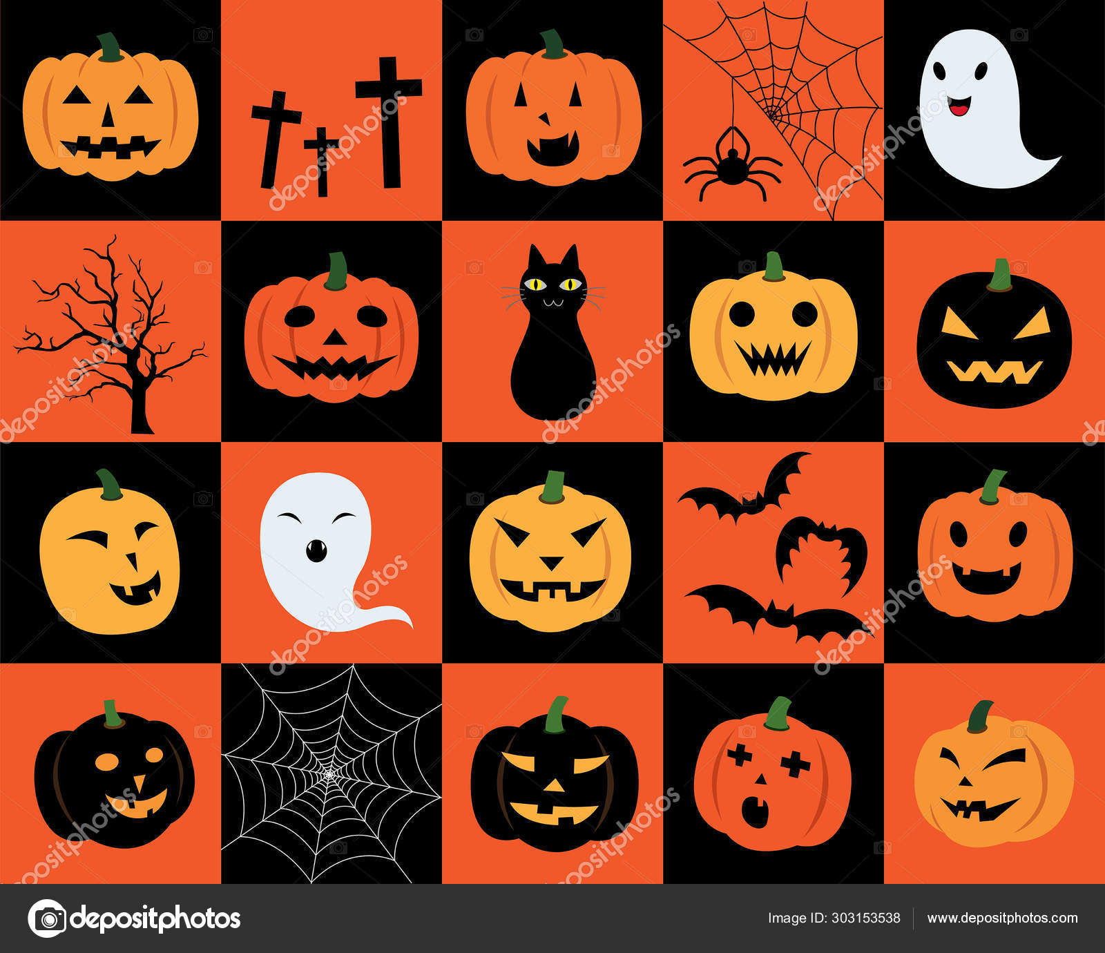 Wallpaper #zqkWiJcBxbDgA0Rl1O5S190 Happy Halloween Elements Pumpkins Bats Ghosts Spider Webs D Stock