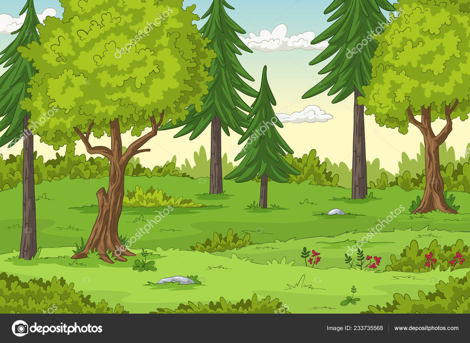 Wallpaper #lGcDC5MBSpphPi3-T9ct279 Cartoon Forest Landscape Stock Vector Image by Gwolf 233735568