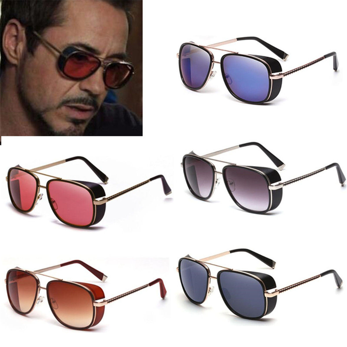 Wallpaper #RneqKJMB-pgBXx60N6st2 1pc Iron Man 3 Sunglasses Red Lens Robert Downey Tony Stark