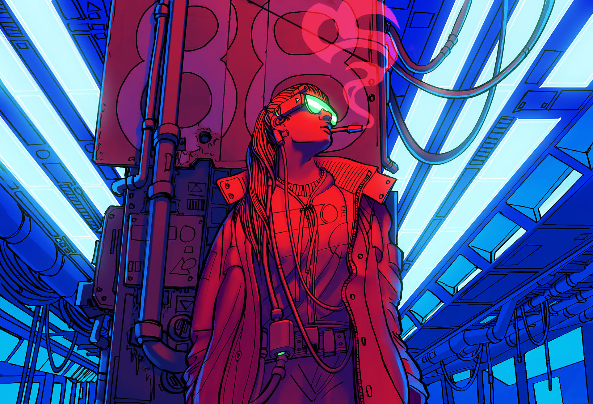 Wallpaper #-3T5v44B_8f4nGFa1mzP35 Sci Fi Cyberpunk HD Wallpaper by Eric Geusz
