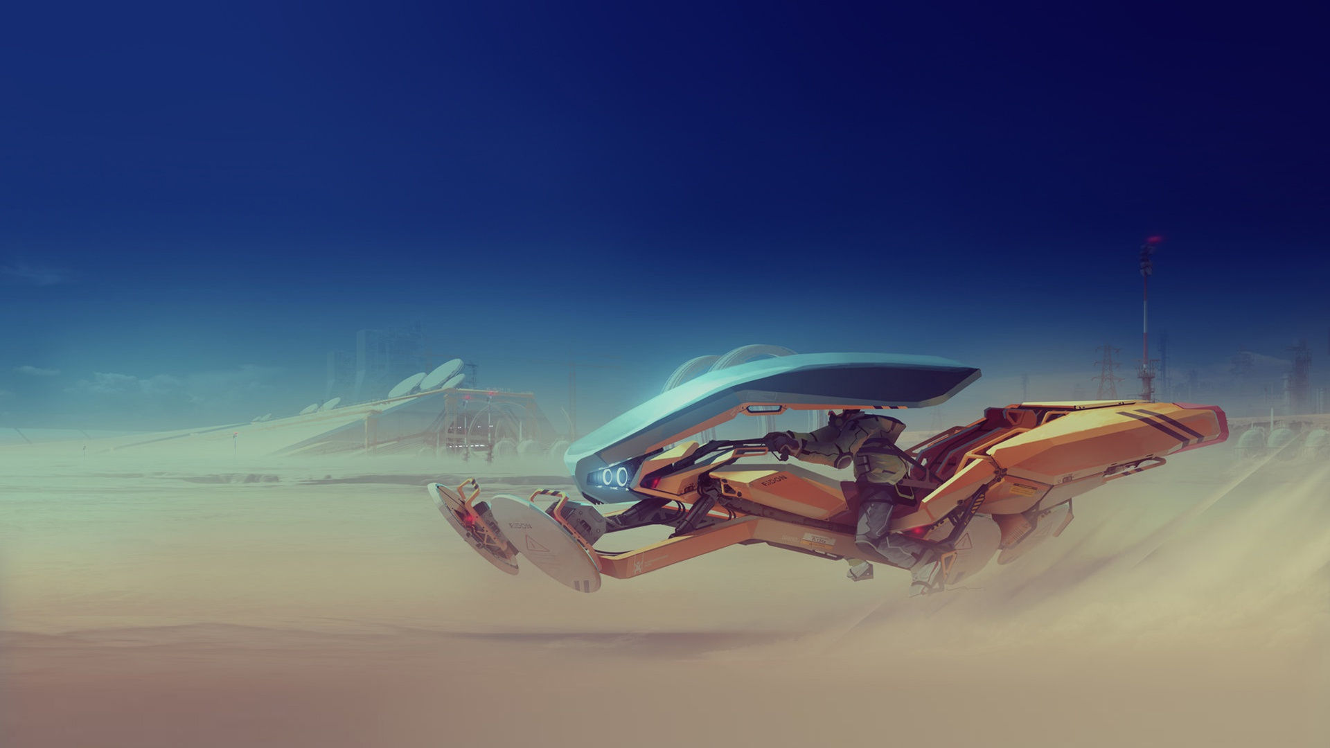 Wallpaper #h2jeIZMBSpphPi3-BDEJ7 Download Futuristic Desert Sci Fi Vehicle HD Wallpaper by Ivan Tantsiura