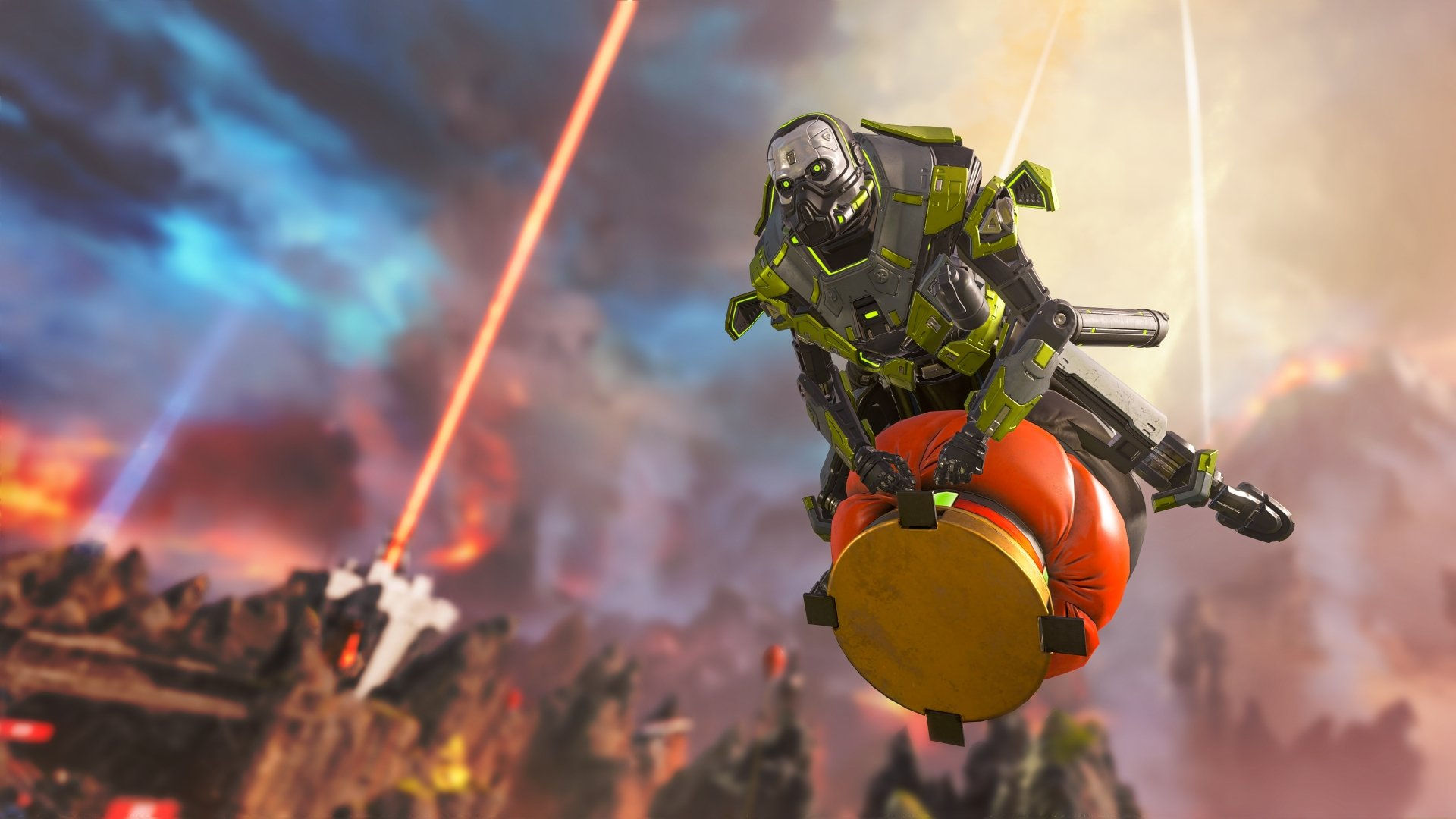 Wallpaper #QRUrsY4BmMigT4Un8lGa42 Revenant Riding a Pumpkin in Apex Legends