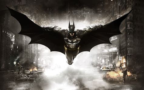 Wallpaper #YnP0fo4BFI5NbQksIxfN80 Batman Gliding Over a Dark City