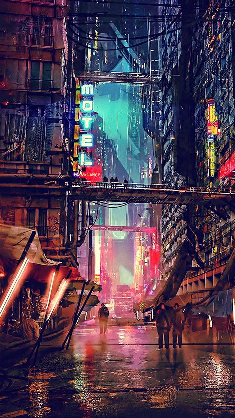 Wallpaper #b3MUf44BFI5NbQksqRec5 A Rainy Night in a Cyberpunk City