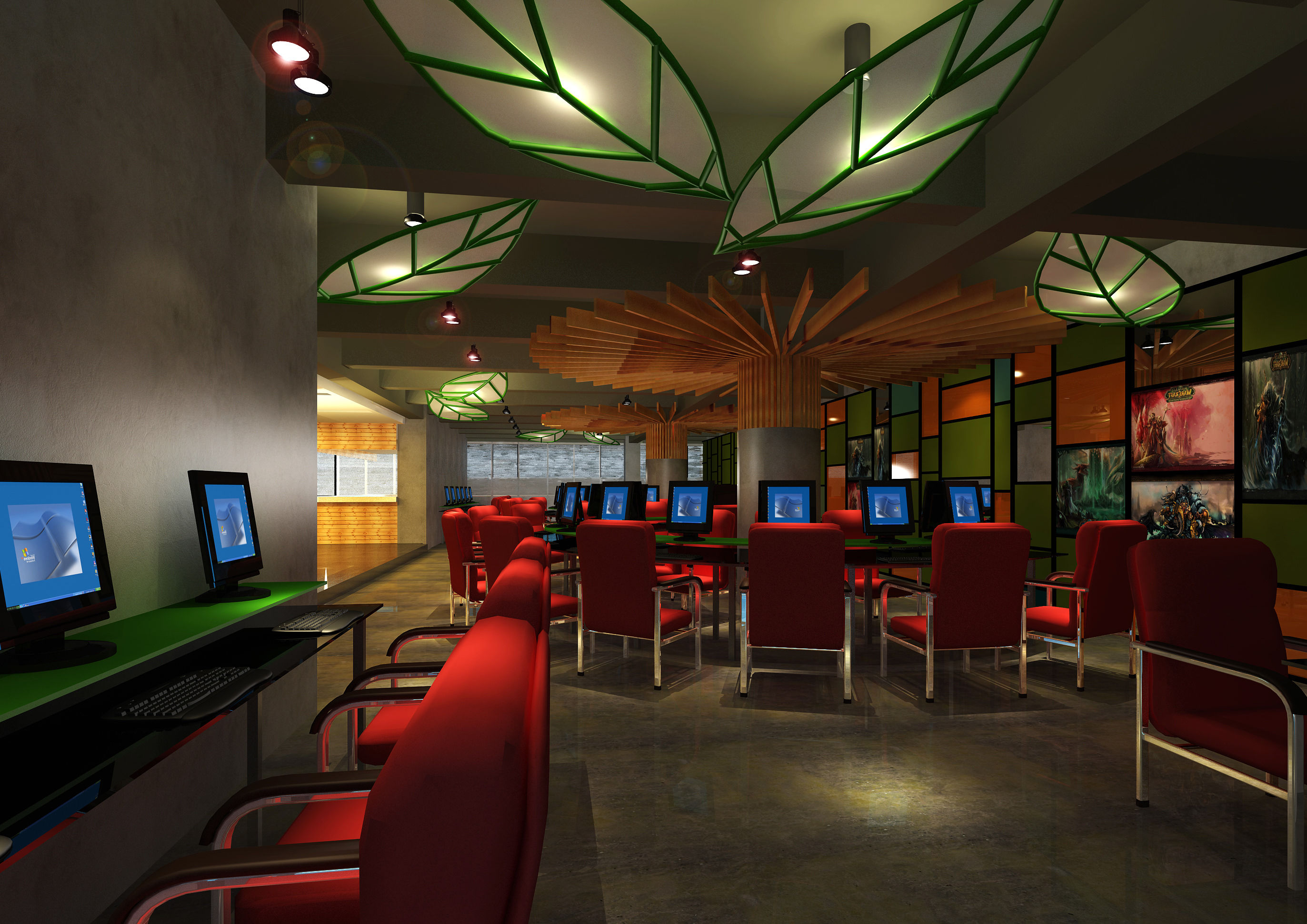 Wallpaper #rmfp9ZIBSpphPi3-3YHU245 Cyber Cafe with Decor Interior 3D Model Max Cgtradercom