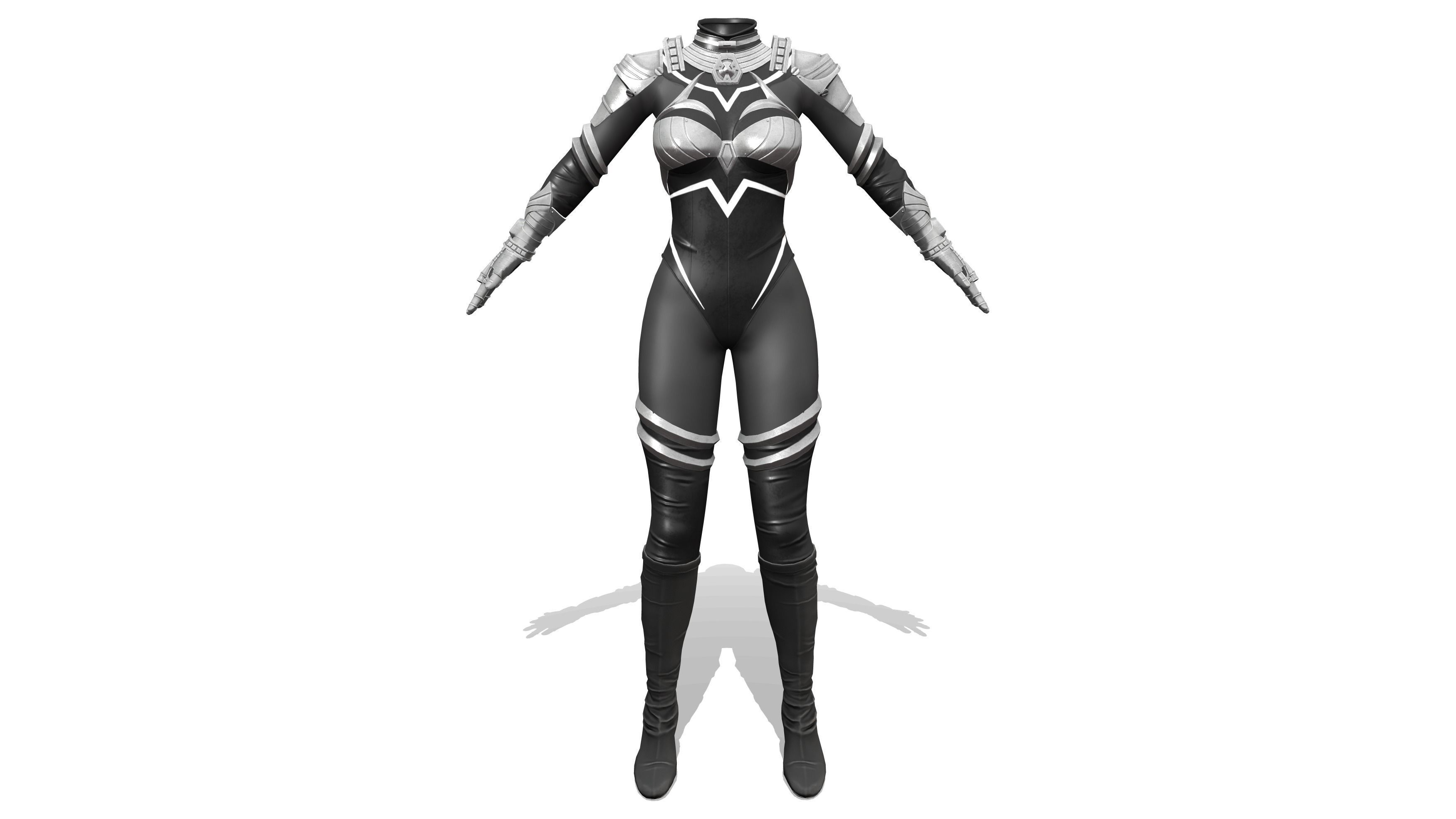 Wallpaper #8Gf49ZIBSpphPi3-5YEy166 3D Model Female Black Sci Fi Futuristic Full Body Armour Suit Vr Ar