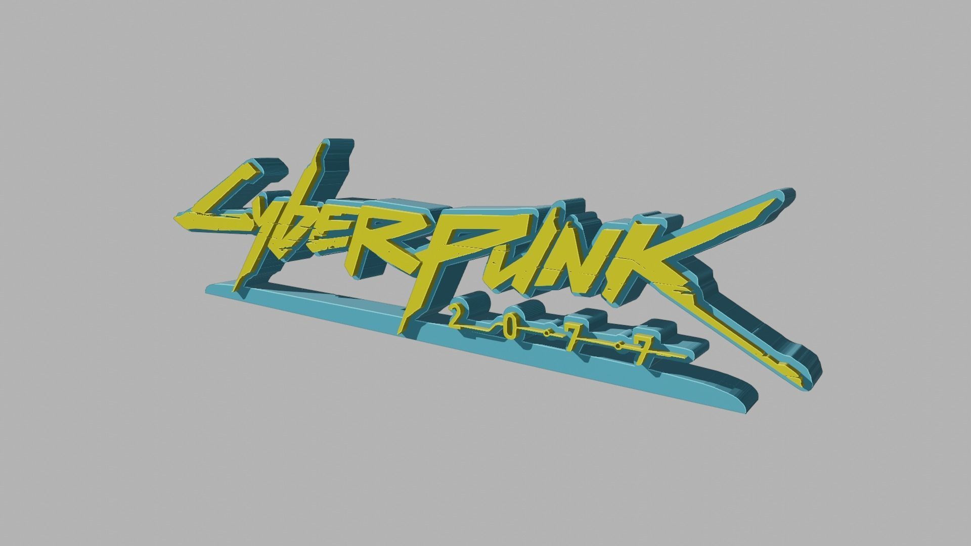Wallpaper #O2fj_pIBSpphPi3-MqHN55 Cyberpunk 2077 Logo Fan Art 2 in 1 3D Model 3D Printable Cgtrader
