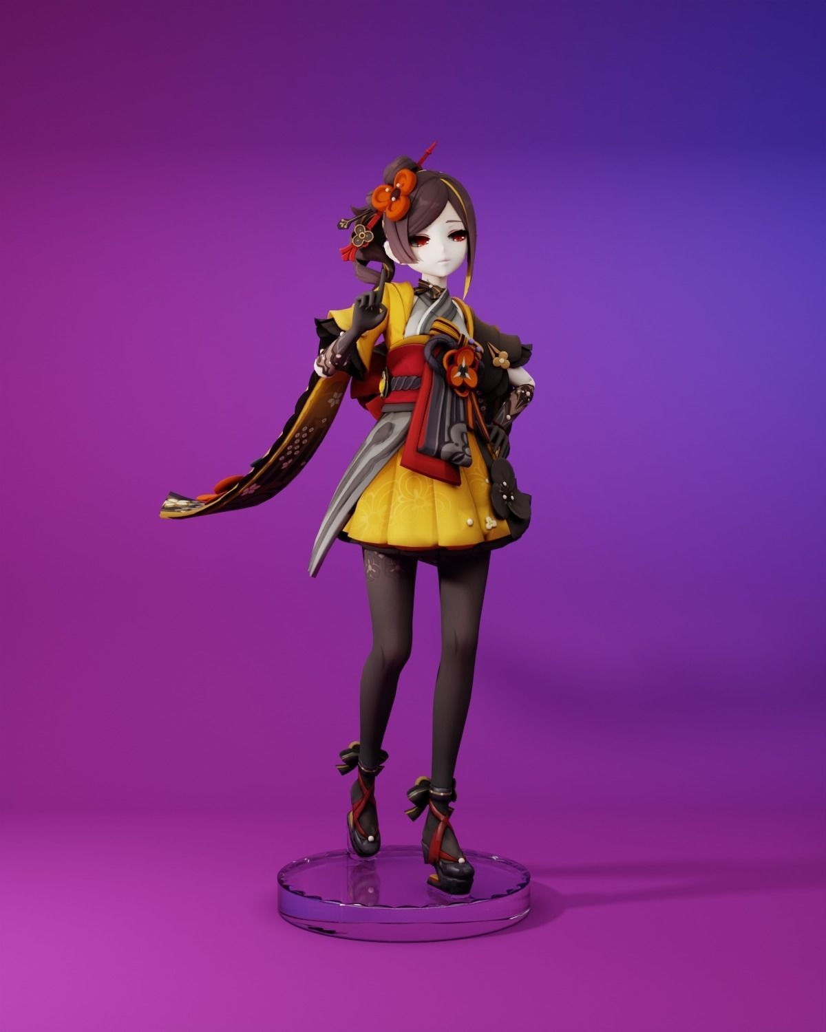 Wallpaper #fRwnQZMB8JfcLg2JvfdA84 Chiori Genshin Impact 3D Printable Figurine 3D Model 3D Printable