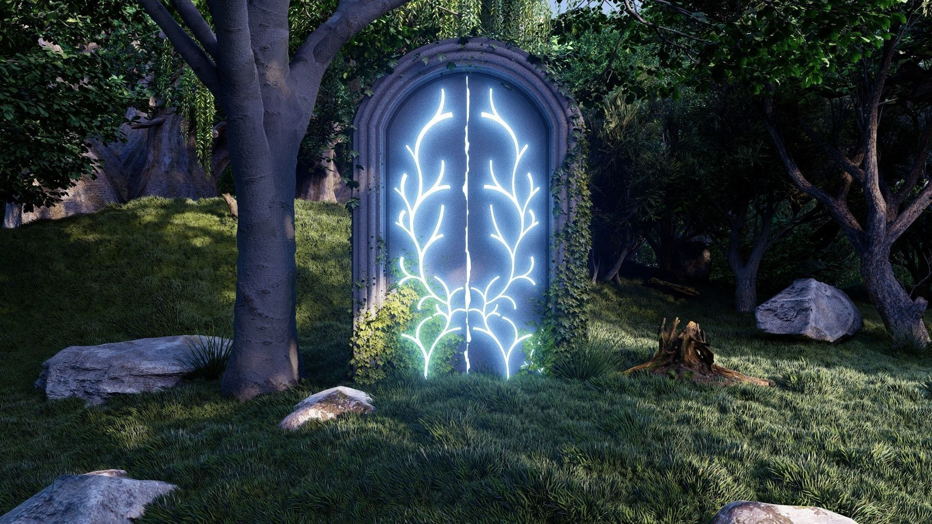 Wallpaper #NWegBpMBSpphPi3-J8JF274 3D the Elven Gate Cgtrader
