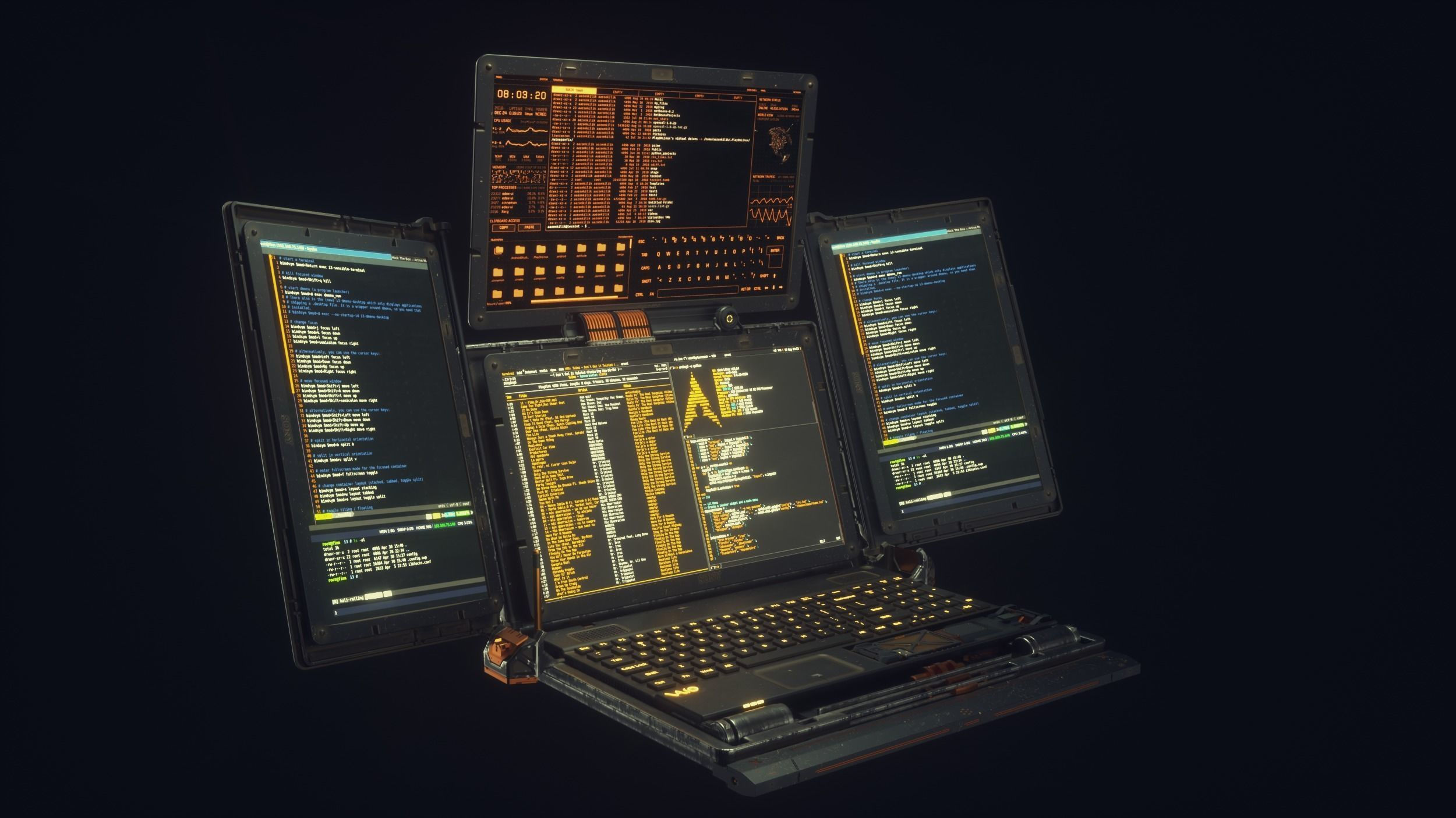 Wallpaper #SAAH6o4BSdW8dNouYw5r31 Cyberpunk Hacker Laptop 3D Model Cgtrader