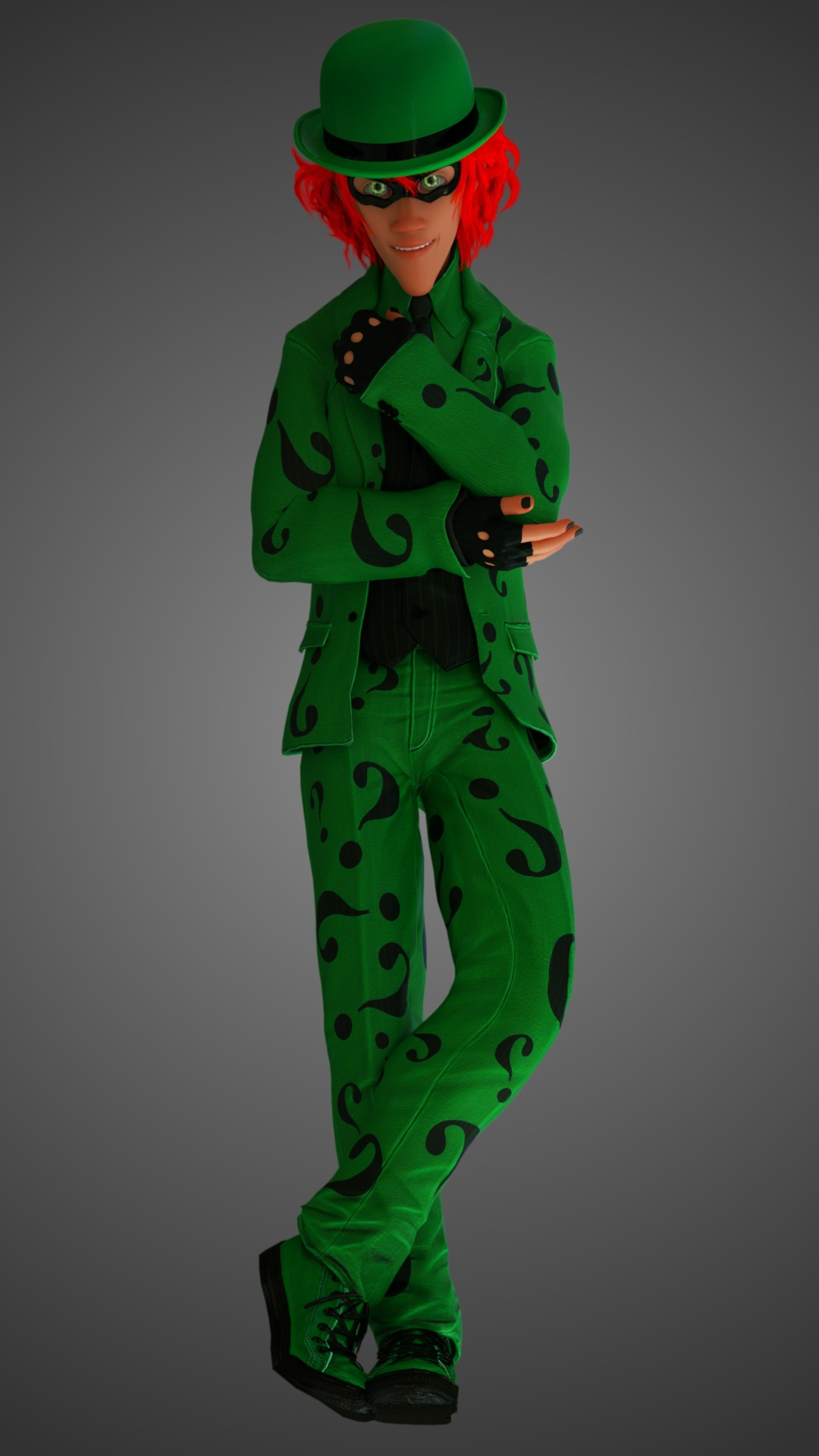 Wallpaper #cnJ6MpMBX2lk1u3onFov84 3D Model the Riddler Cartoon Style Vr Ar Low Poly Cgtrader