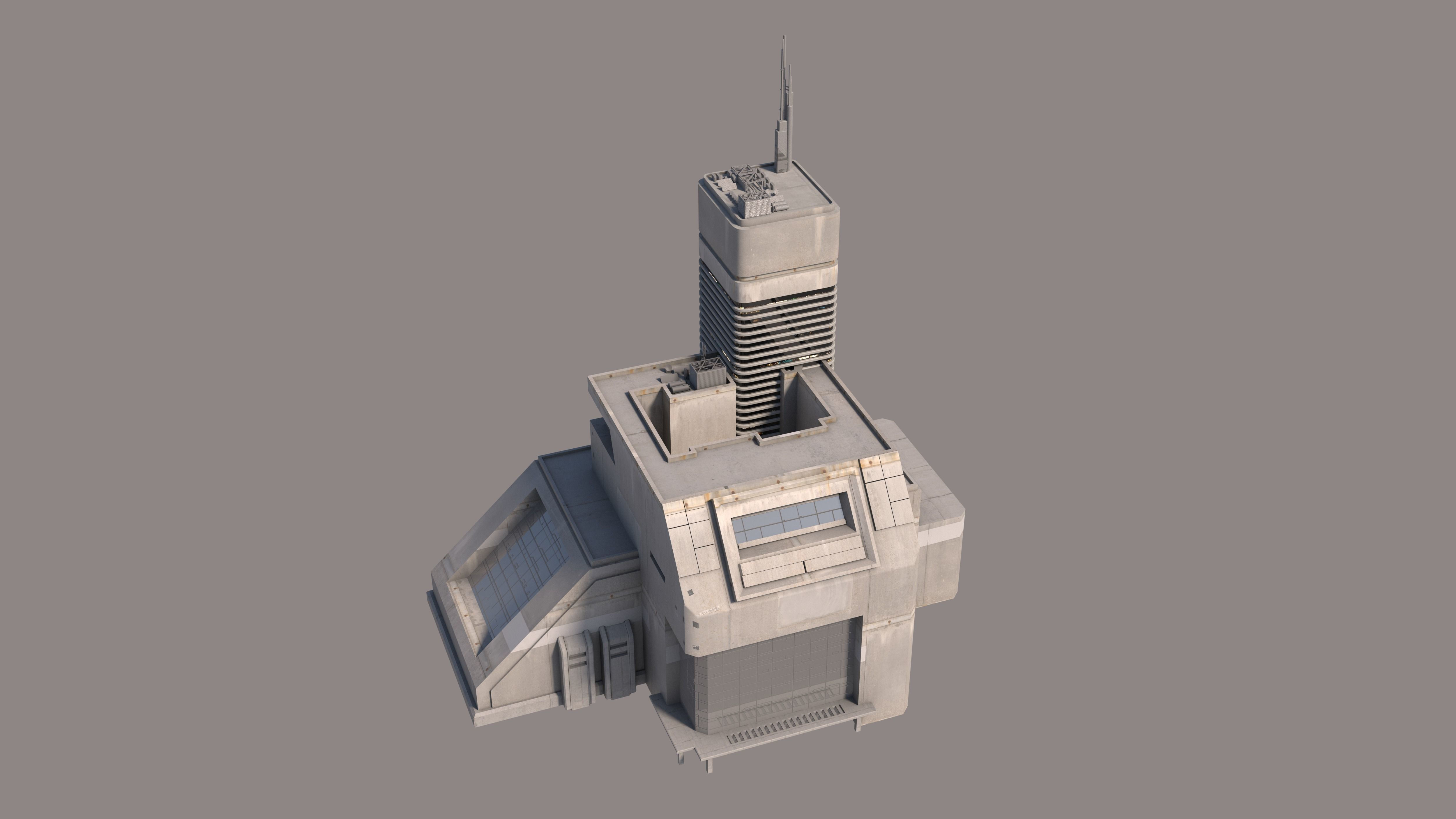 Wallpaper #2B29LJMBlOZrFDOk18uA70 Brutalist Sci Fi Skyscrapers Kit 3D Model Cgtrader