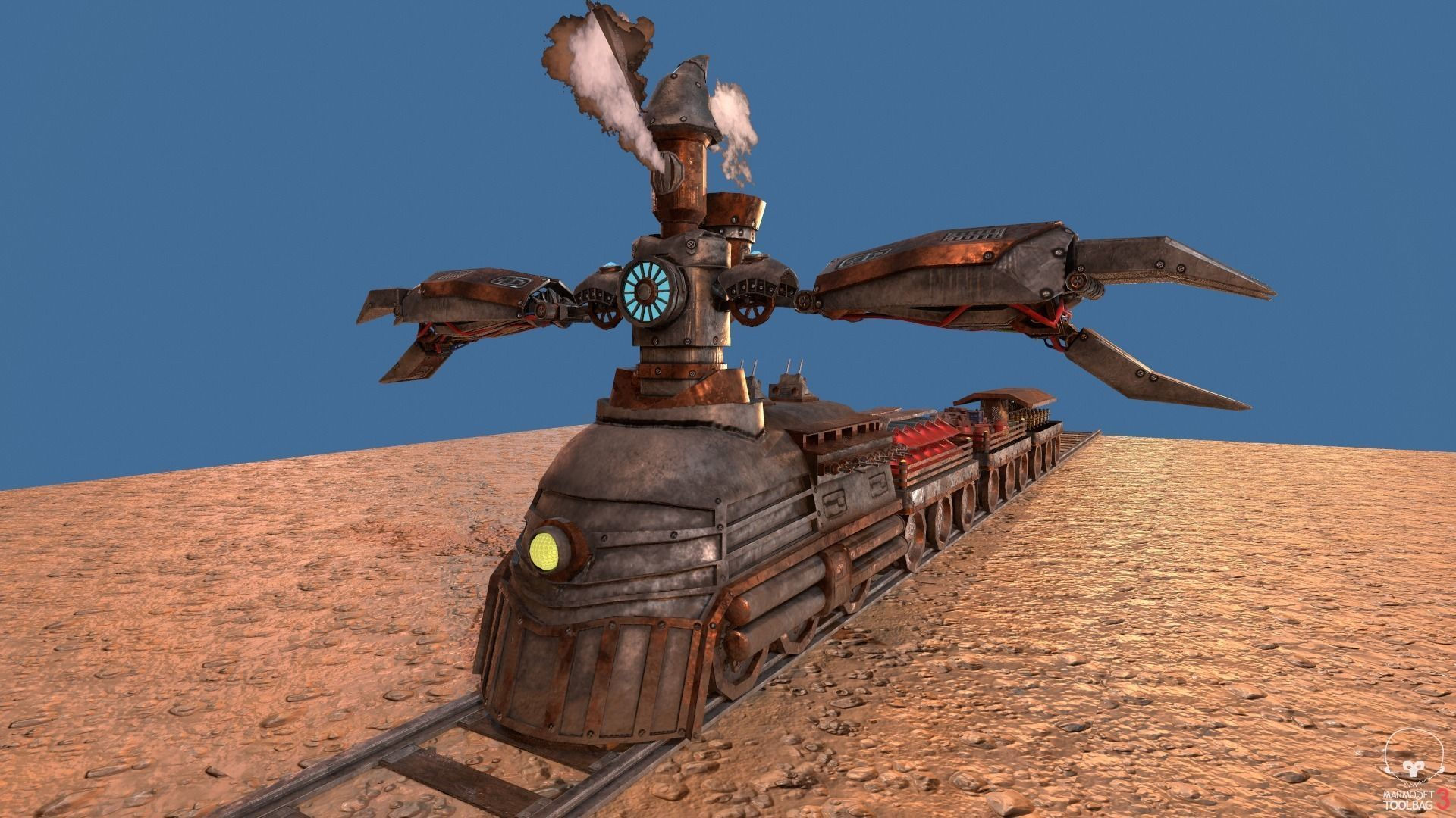 Wallpaper #YWfx8JIBSpphPi3-EGk4171 3D Model Steampunk Battle Robot Train Vr Ar Low Poly Cgtrader