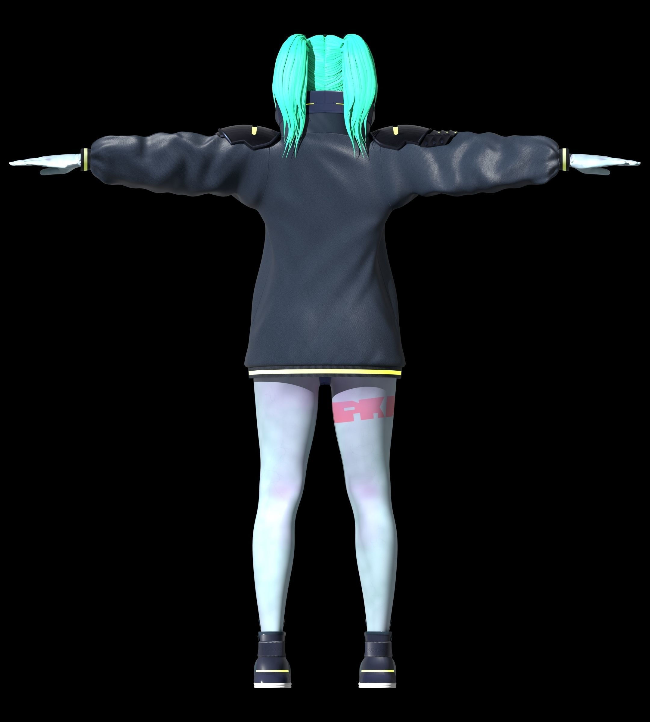 Wallpaper #SLhR2ZIBJvJKYCmEiexE230 Cyberpunk Edrunners Rebecca T Pose 4K Texture 3D Model Cgtrader