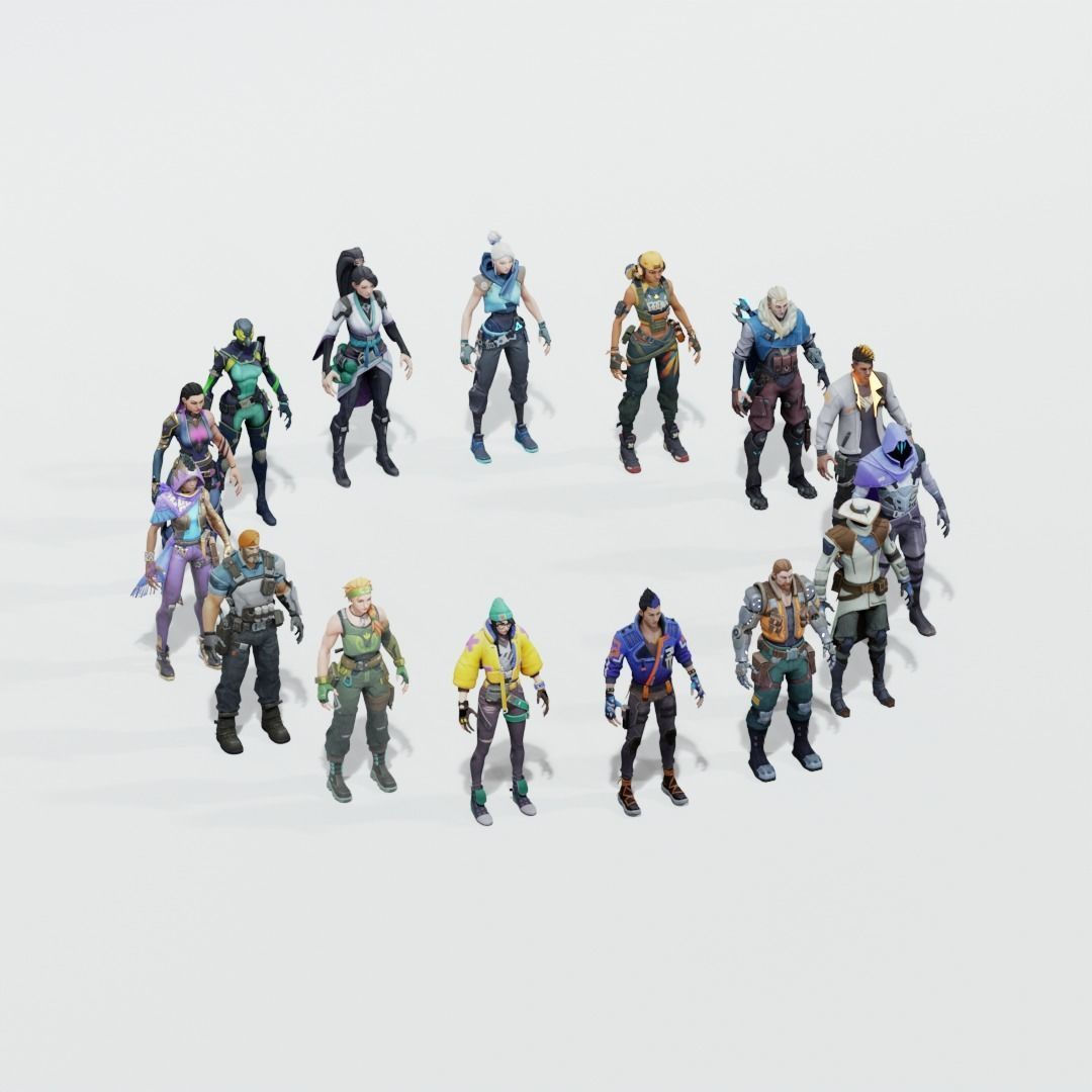 Wallpaper #SBzkQJMB8JfcLg2JyPdK34 Valorant Character Pack 3D Model Cgtrader