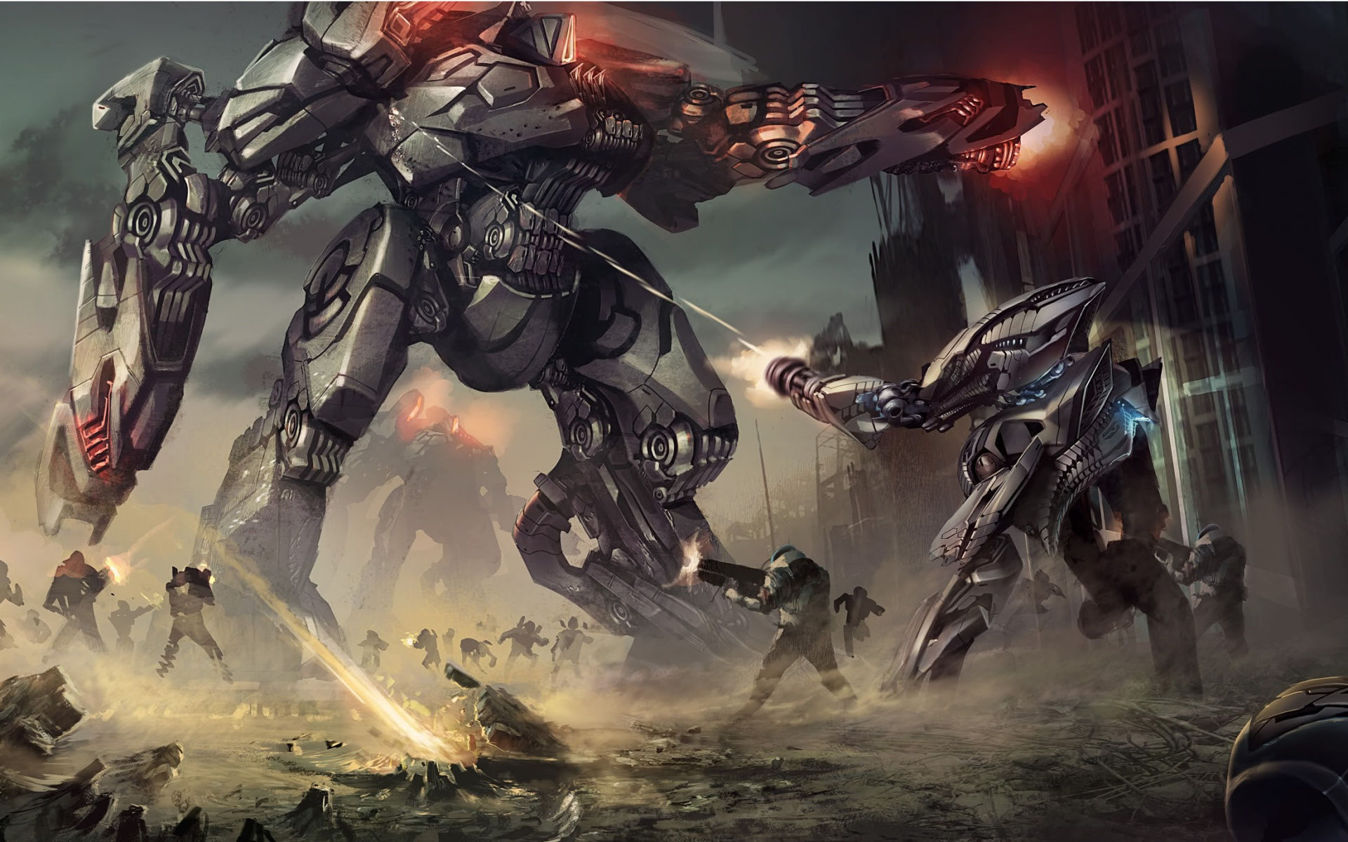 Wallpaper #Yp03ZJcBkAG5jTCHx7Ci14 Download Sci Fi Mecha Robot Battle Art