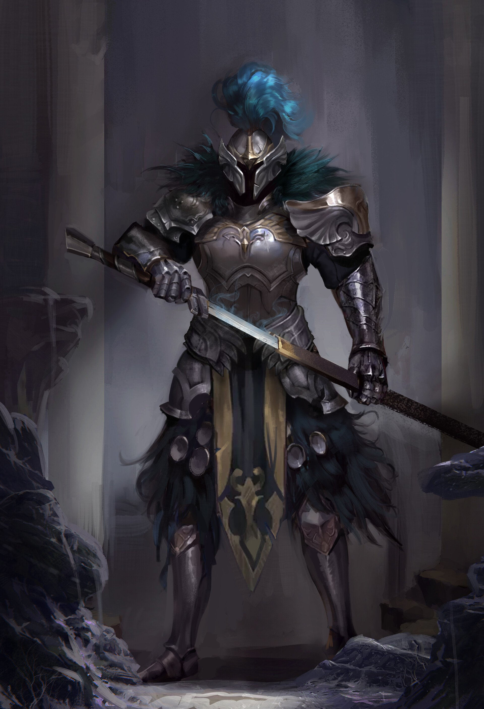 Wallpaper #7X0d8o4Bnwiau_P6ZAq934 Fantasy Knight Art by Jin Liujiang