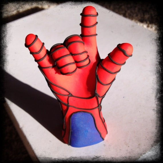 Wallpaper #dBmDOo8BtGB6xQ787a1Q6 Spider Man Hand Superhero Handmade Sculpture by Signlanguagehands