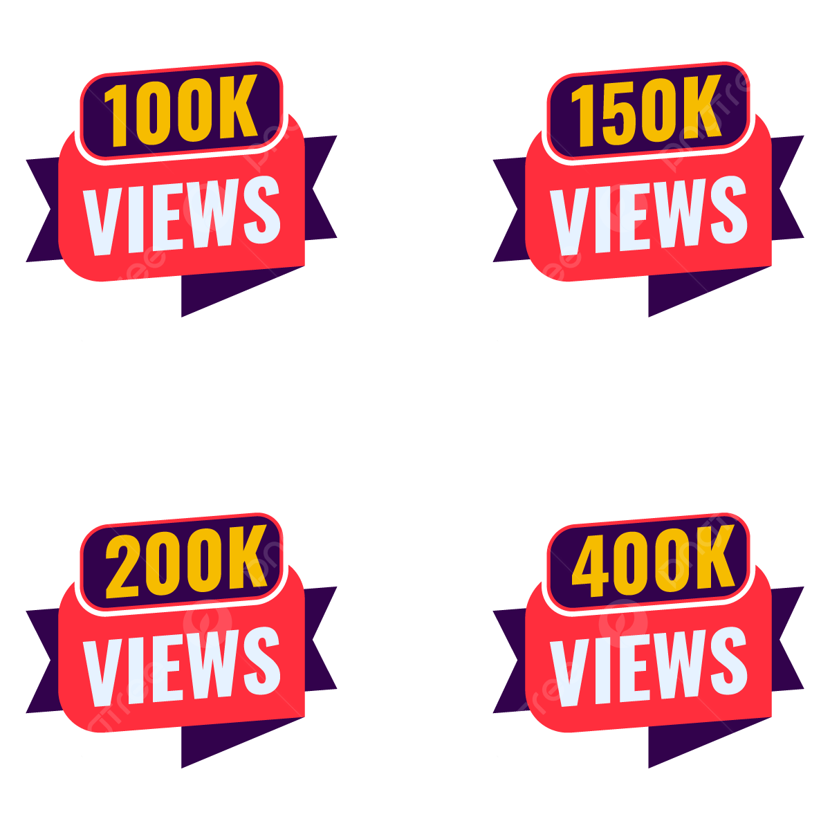 Wallpaper #PKmAipcBxbDgA0RlHvEp136 100k 150k 200k 400k Views Banner Set Vector 100k Views 150k Views