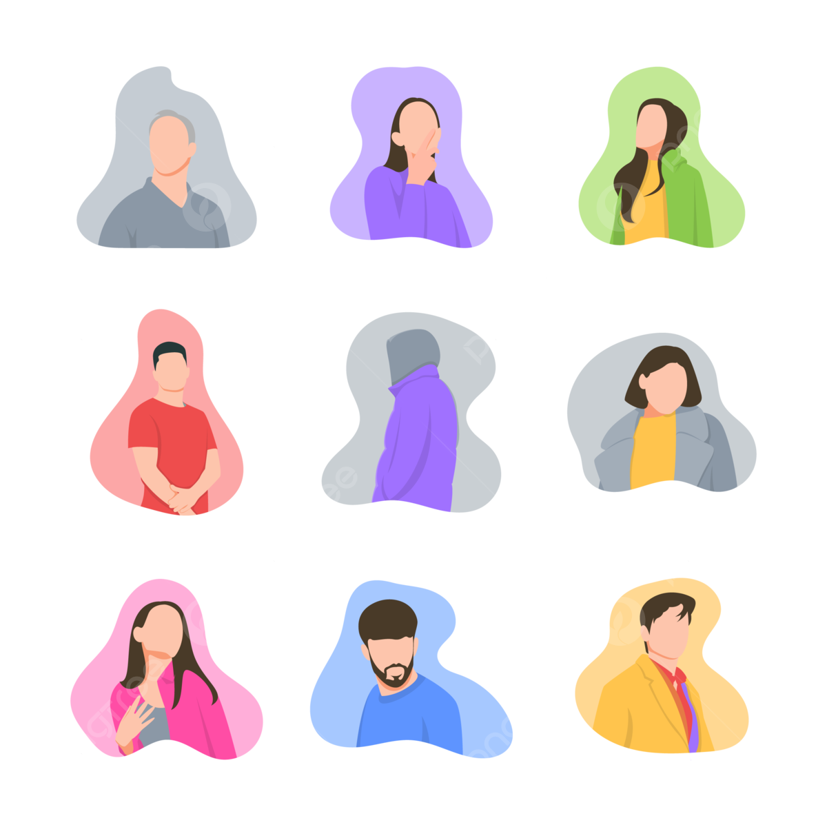 Wallpaper #vYuZdpcBcm9NJah-1Xgs129 Gambar Set Koleksi Grafis Desain Datar Manusia Desain Datar Desain