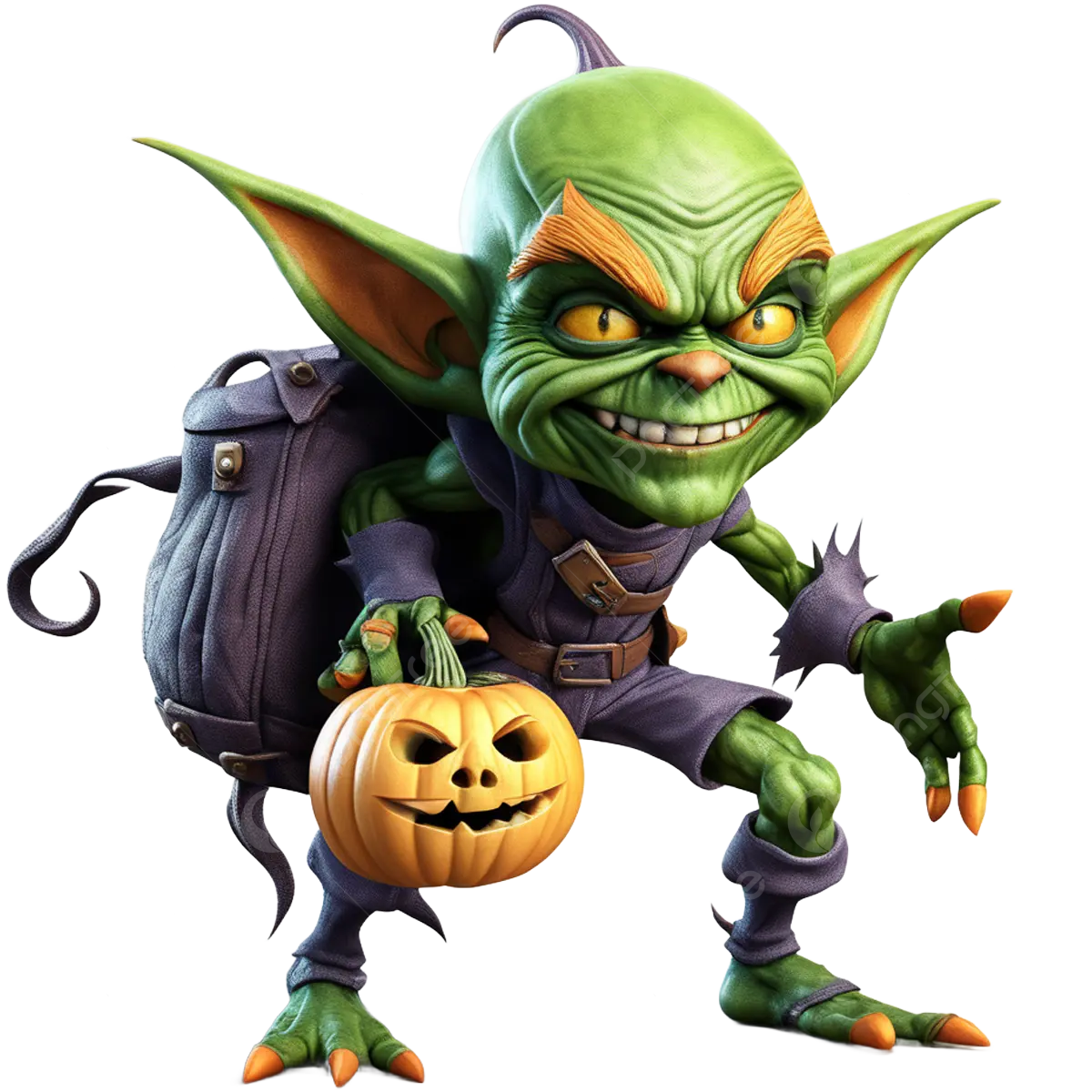 Wallpaper #GkAxMJMBJhL2WPbaVMA6196 Cute Green Goblin Carrying a Pumpkin 3D Cutegreen Goblin Carrying a