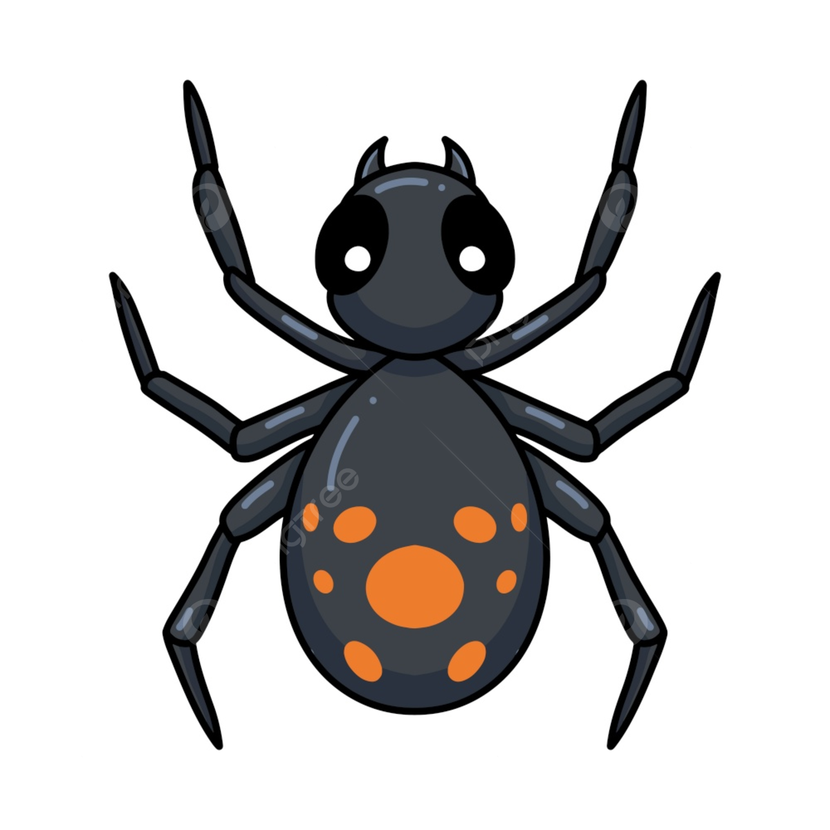 Wallpaper #R-_VS5MBMN-XEVvVKTxd12 Spiders Cute Clipart Png Images Cute Little Black Spider Cartoon Pose