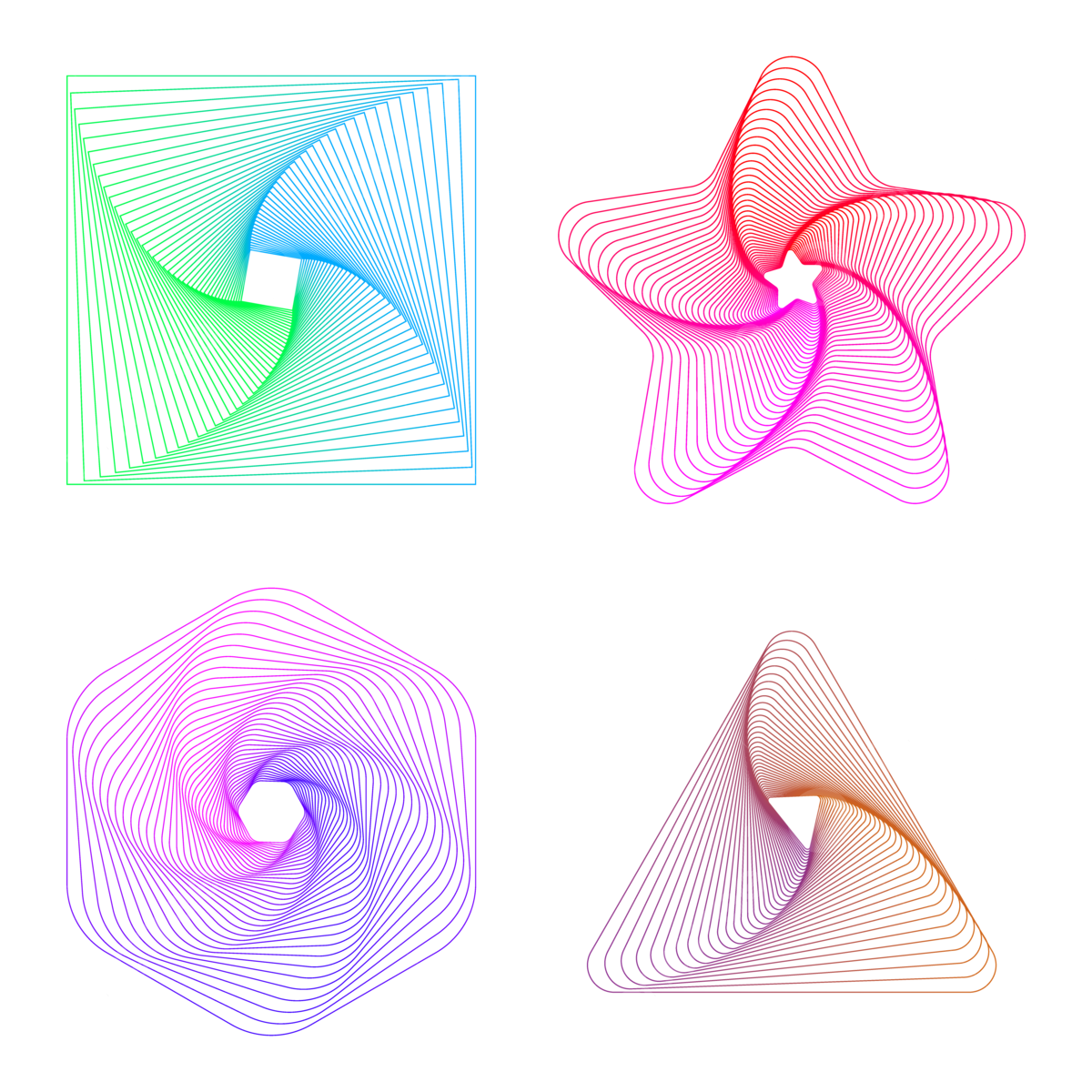 Wallpaper #9GcB_pIBSpphPi3-vp2c117 Set of Geometric Wireframe Line Spiral Tunnel Vector Logo Technology