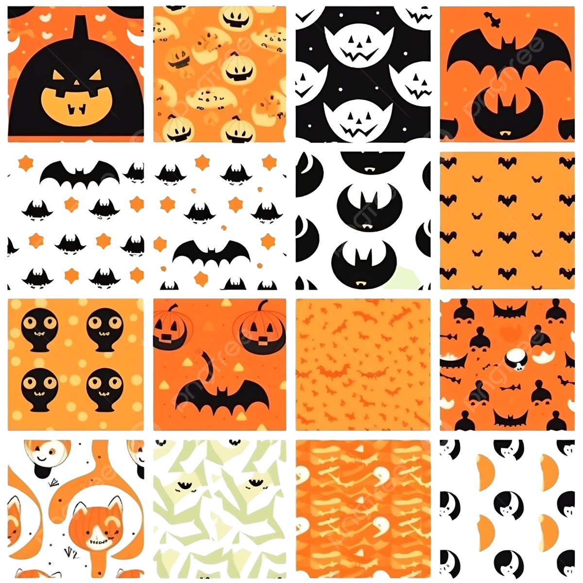 Wallpaper #5zvncJcBSWmA-tzpQI9B173 Set of Halloween Seamless Patterns with Pumpkin Bat Spider Geometric