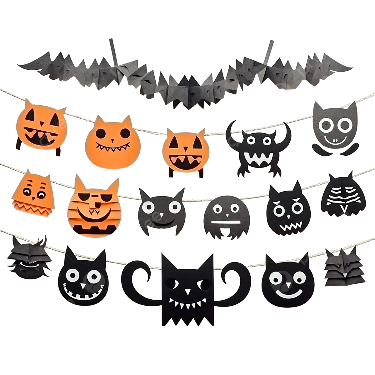 Wallpaper #lQMqZpMBpyOg8YnE0dqs180 Paper Garland for Halloween with Mystical Creatures I Halloween