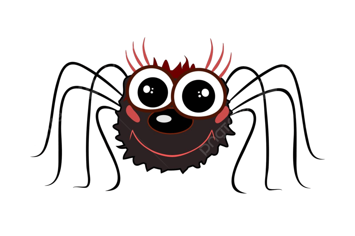 Wallpaper #q2cuCZMBSpphPi3-j854158 Funny Cartoon Spider Isolated on White Background Hanging Insect Spiky