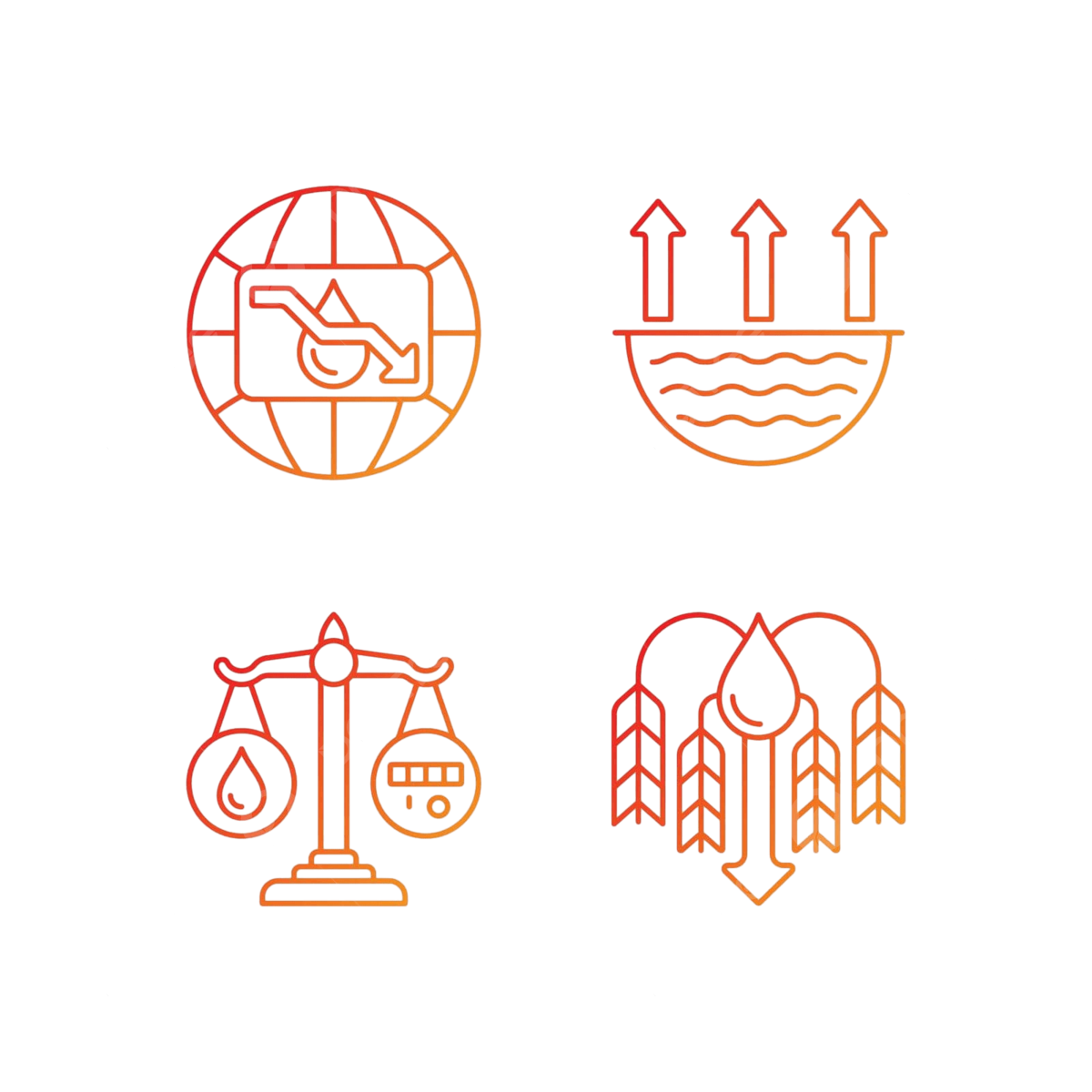 Wallpaper #C2eg7pIBSpphPi3-4V6I178 Linear Vector Icons Set Depicting Water Scarcity and Shortage Vector