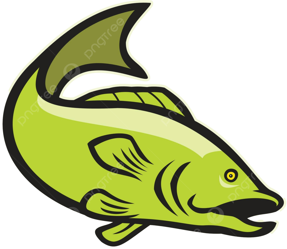 Wallpaper #FO8FTZMBMN-XEVvVpD8q405 Largemouth Bass Jumping Cartoon Creature White Background Cartoon