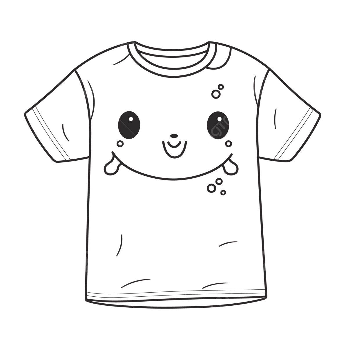 Wallpaper #1WfB-JIBSpphPi3-ior0340 Shirt with a Smiling Face Outline Sketch Drawing Vector T Shirt