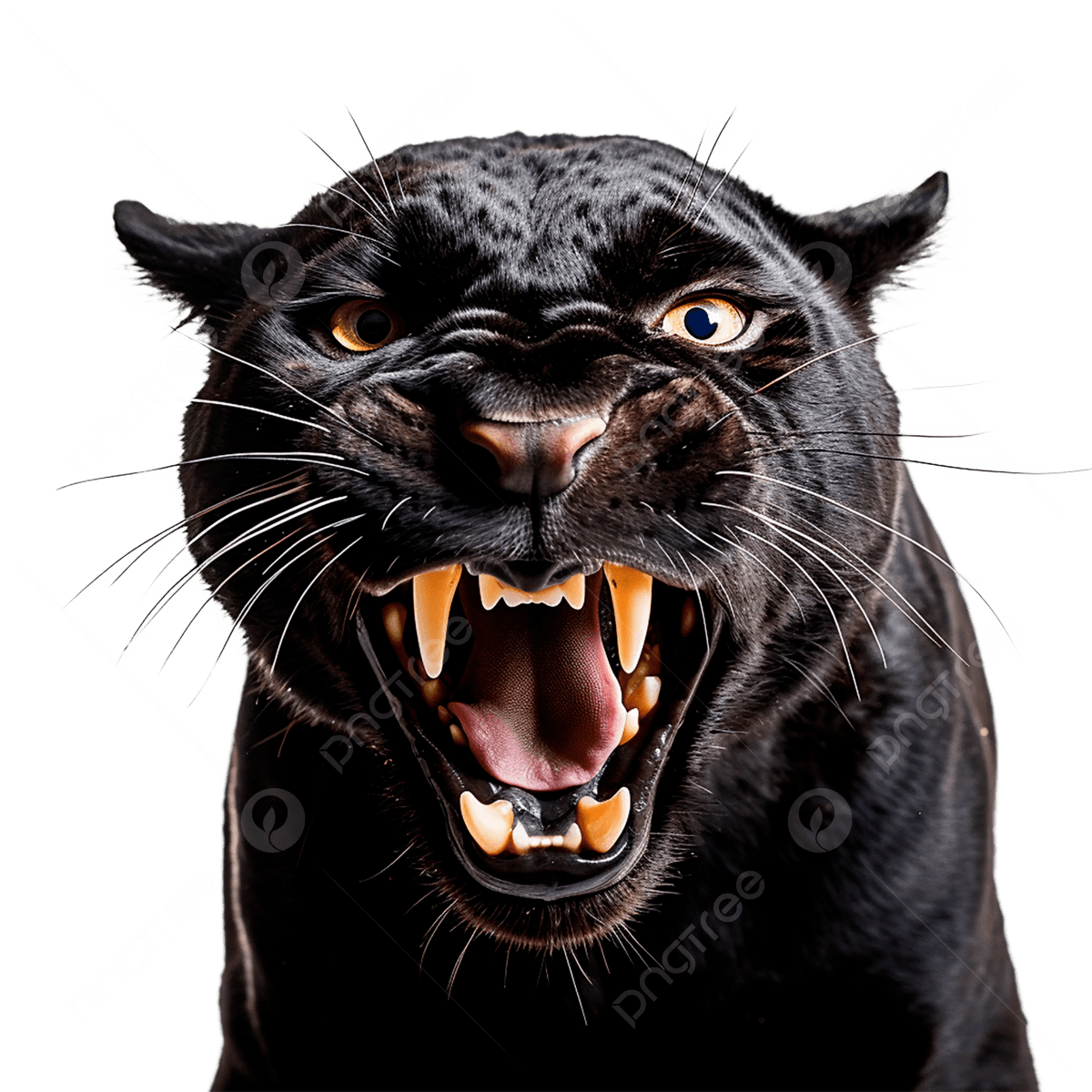 Wallpaper #SBrvTpMB1yWOL4qgL34p187 Black Panther in Ferocious Display on a Clear Transparent Background