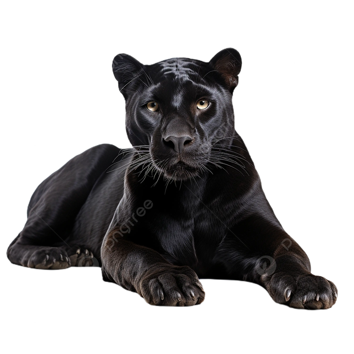 Wallpaper #SBrvTpMB1yWOL4qgL34p191 Relaxed Black Panther in Contented Repose on Transparent Background