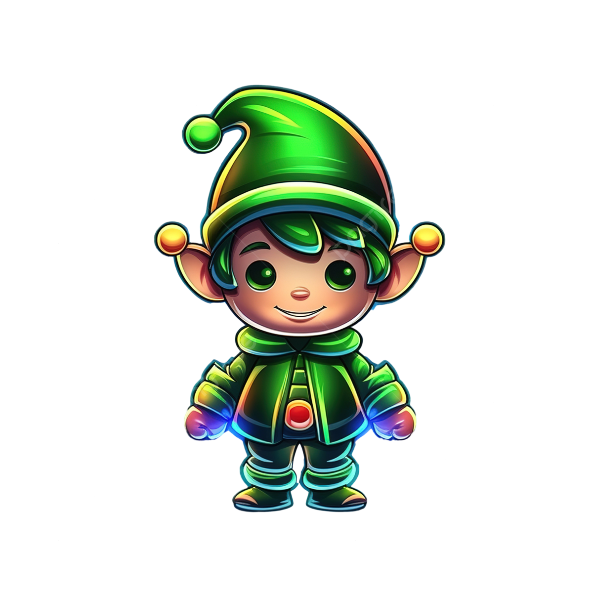 Wallpaper #s2dH-ZIBSpphPi3-74wo278 Christmas Elf Glowing Neon Sign Hard Edge Gradient Vector Illustration