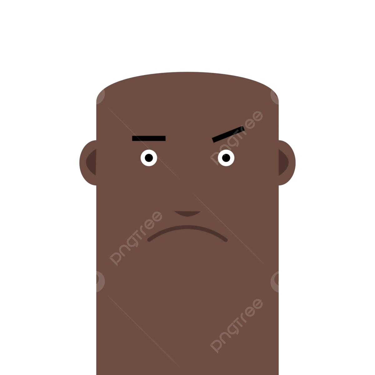 Wallpaper #cGcoAJMBSpphPi3-kqV8421 Vector Character of an Angry Bald Man with a Flat Facial Expression