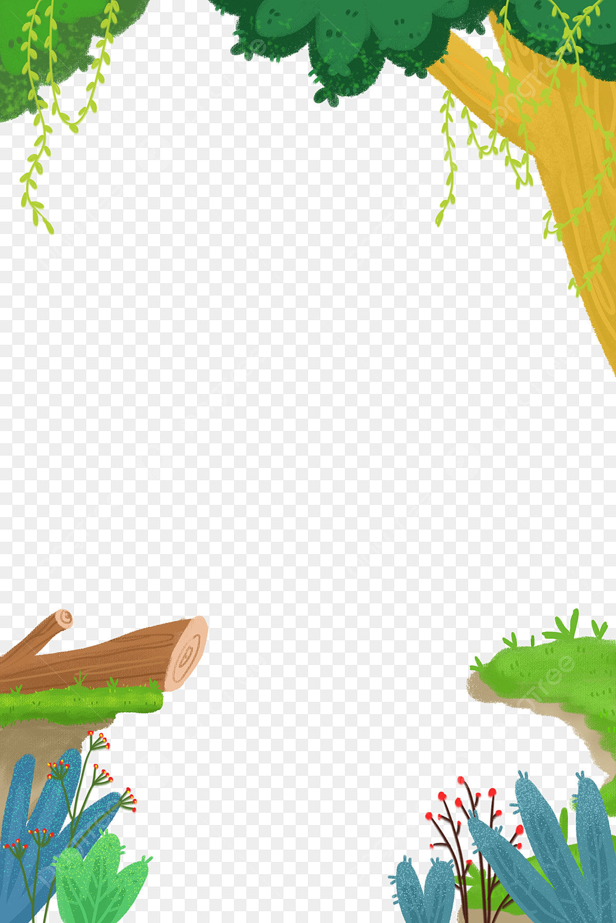Wallpaper #lGcDC5MBSpphPi3-T9ct321 Forest Theme Plant Decoration Border Forest Png Border Plant