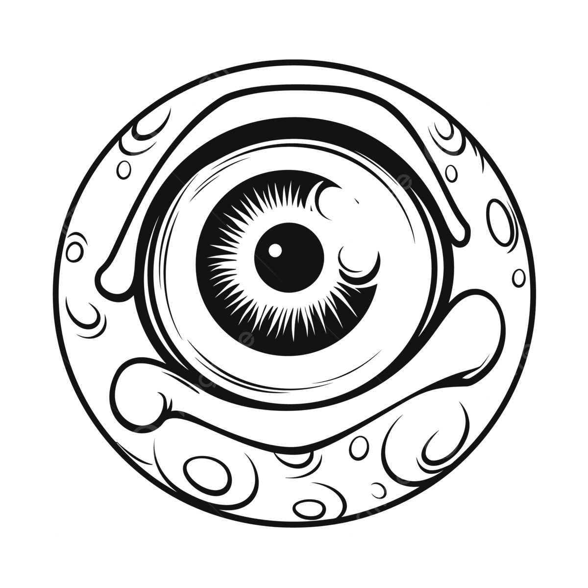 Wallpaper #lGfS95IBSpphPi3-XIdN256 Cartoon Eye is Shown on a White Background Outline Sketch Drawing