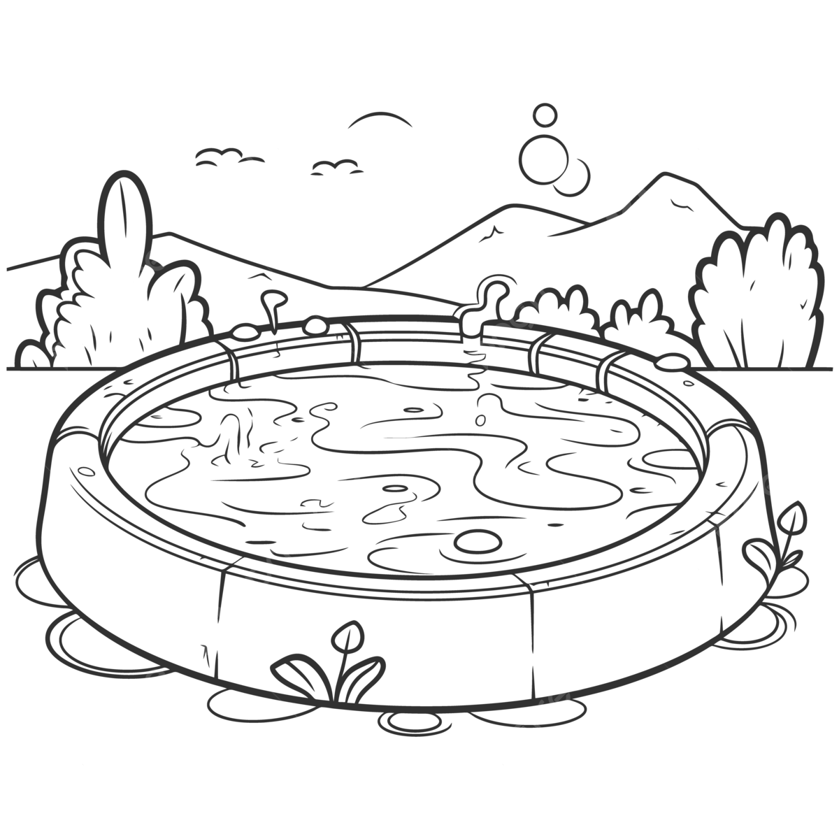 Wallpaper #m2dnCpMBSpphPi3-6dSd249 An Outdoor Oval Pool Coloring Page Outline Sketch Drawing Vector Pools