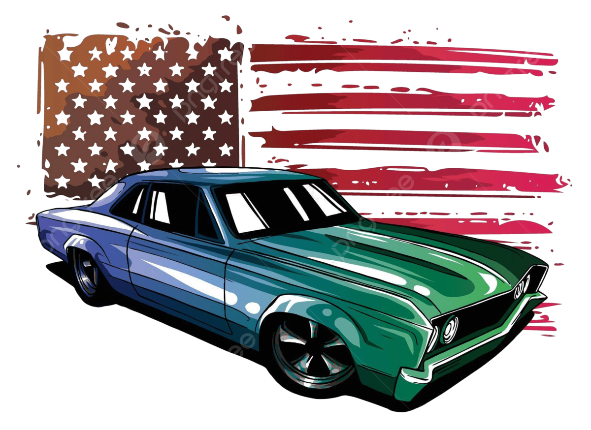 Wallpaper #LGd-CZMBSpphPi3-YNCW233 An American Muscle Car Depicted in a Vector Graphic Design Illustration