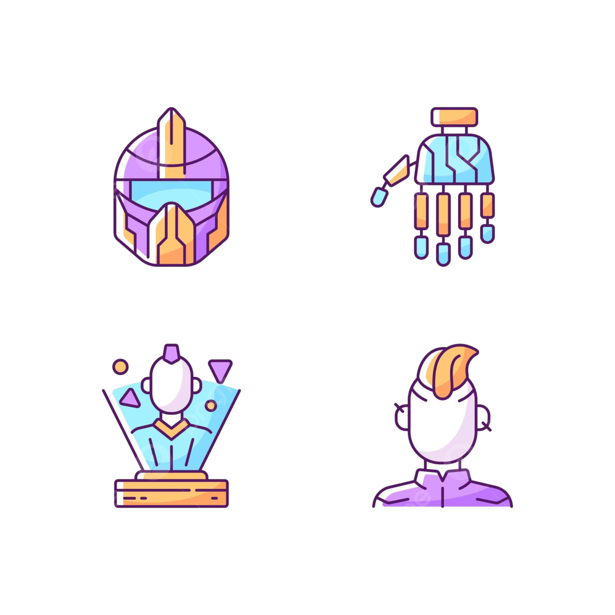 Wallpaper #sWilJJMBSpphPi3-kTmc28 Rgb Color Icons Set of Cyberpunk Augmentations for the Human Body